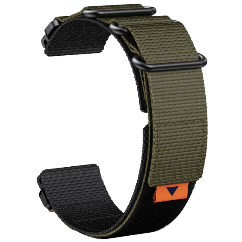 Тканинний ремінець для Garmin Fenix 7X / Enduro / 6X / 5X / Tactix / 3 HR / QUICK FIT 26 MM Зелений + чорний