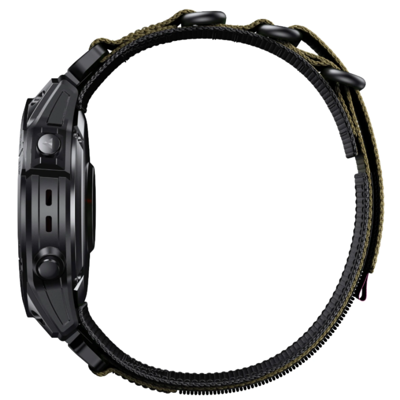 Тканинний ремінець для Garmin Fenix 7X / Enduro / 6X / 5X / Tactix / 3 HR / QUICK FIT 26 MM Зелений + чорний