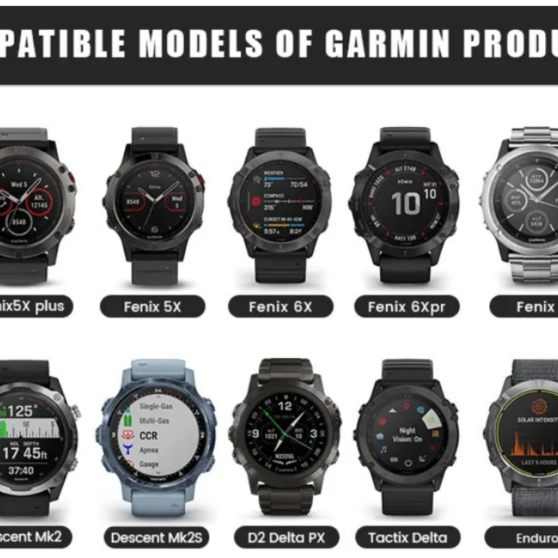 Тканинний ремінець для Garmin Fenix 7X / Enduro / 6X / 5X / Tactix / 3 HR / QUICK FIT 26 MM Зелений + чорний