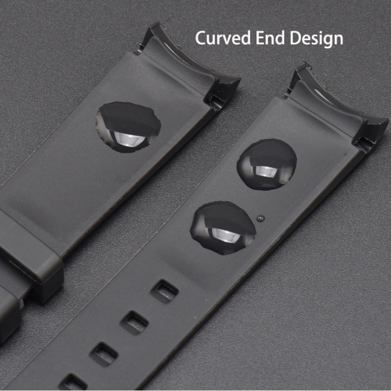 Силіконовий ремінець для годинника Omega Swatch Чорний з білим