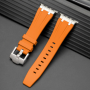 Ремінець преміум'якість для Apple Watch Ultra 49 / 45 / 44 / 42 mm Жовтогарячий із сірим