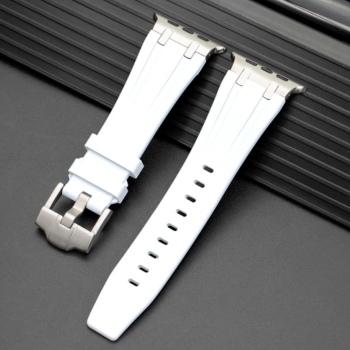 Ремінець преміум'якість для Apple Watch Ultra 49 / 45 / 44 / 42 mm Білий із сірим