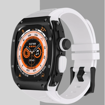 Ремінець, безель (рант) для Apple Watch Ultra 49 mm Білий з чорним