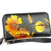 Жіночий гаманець на блискавці з натуральної шкіри з малюнком