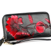 Жіночий гаманець на блискавці з натуральної шкіри з малюнком