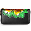Жіночий гаманець на блискавці з натуральної шкіри з малюнком