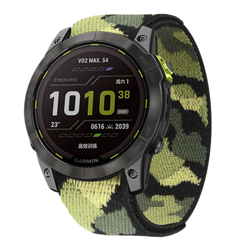 Тканинний ремінець для Garmin Fenix 7/6 Pro/6 Supphire/Fenix 5-5 Plus/Forenner 945/MARQ/22 мм Зелений камуфляж