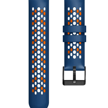 Силіконовий м'який змінний ремінець для годинника, із системою швидкої заміни, 22 мм Синій з жовтогарячим