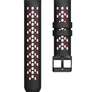 Силіконовий ремінець для Samsung Galaxy Watch 3 45 mm / Gear S3 Frontier / Galaxy Watch 46 мм та ін. Чорний із червоним