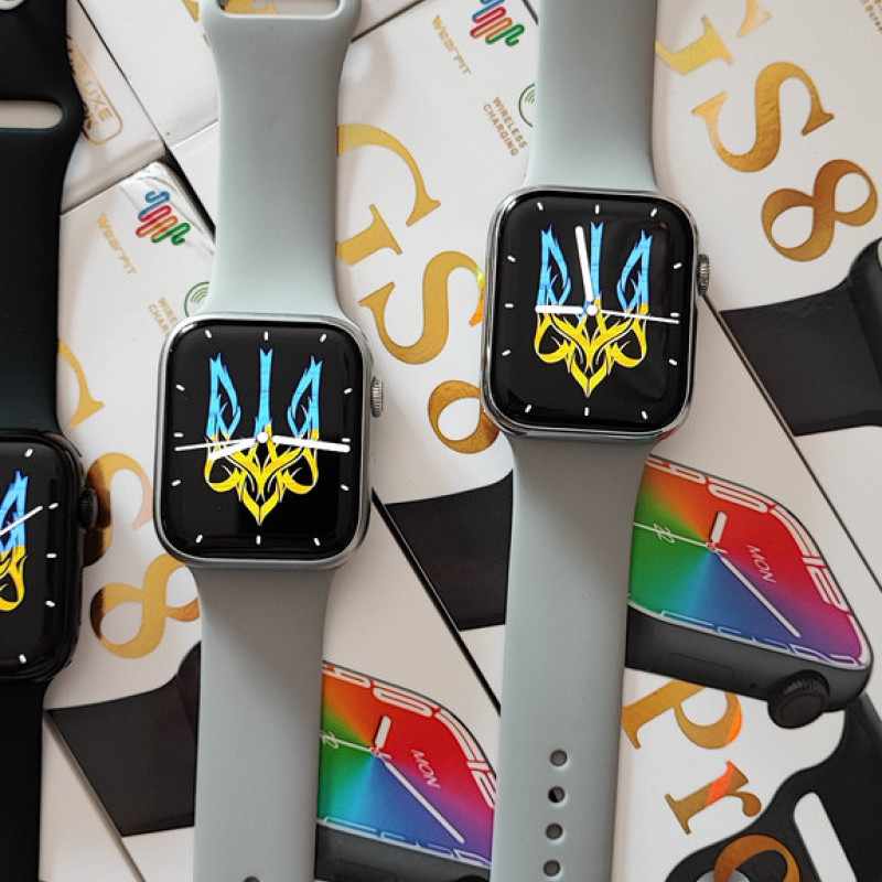 Розумний смарт годинник Smart Watch GS8 Pro Max 45mm смарт-годинник з українською мовою та функцією дзвінка Срібло-глянець