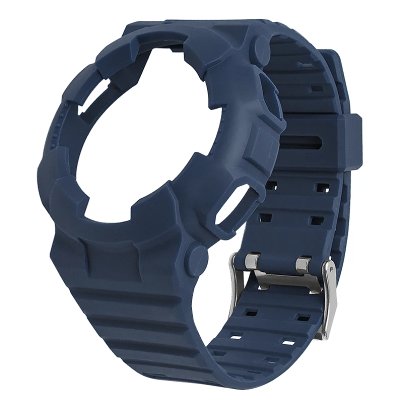 Casio ремінець + безель (рант) для G-SHOCK GA-100 / GA-110 / GA-120 / GD-100 / GD-120/GAX-100/GLS-100 Матовий Синій