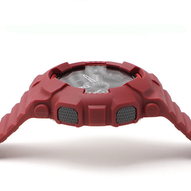 Casio ремінець + безель (рант) для G-SHOCK GA-100 / GA-110 / GA-120 / GD-100 / GD-120/GAX-100/GLS-100 Матовий Бордовий