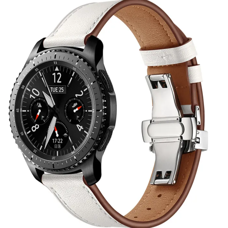 Шкіряний ремінець  Samsung Galaxy Watch 3 45mm / Gear S3 Frontier / Galaxy Watch 46 мм і д. Білий
