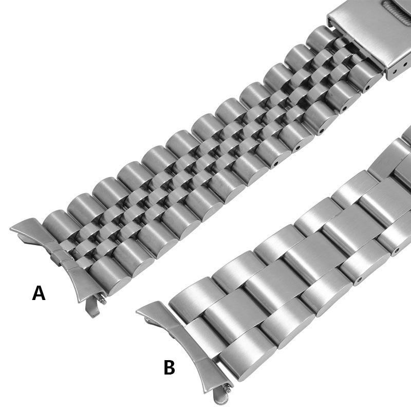 Браслет для годинника з нержавіючої сталі 20 мм, кріплення півмісяць