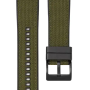 Ремінець для годинника, каучук + тканина  із системою швидкої заміни, 22 мм Зелена чорна застібка