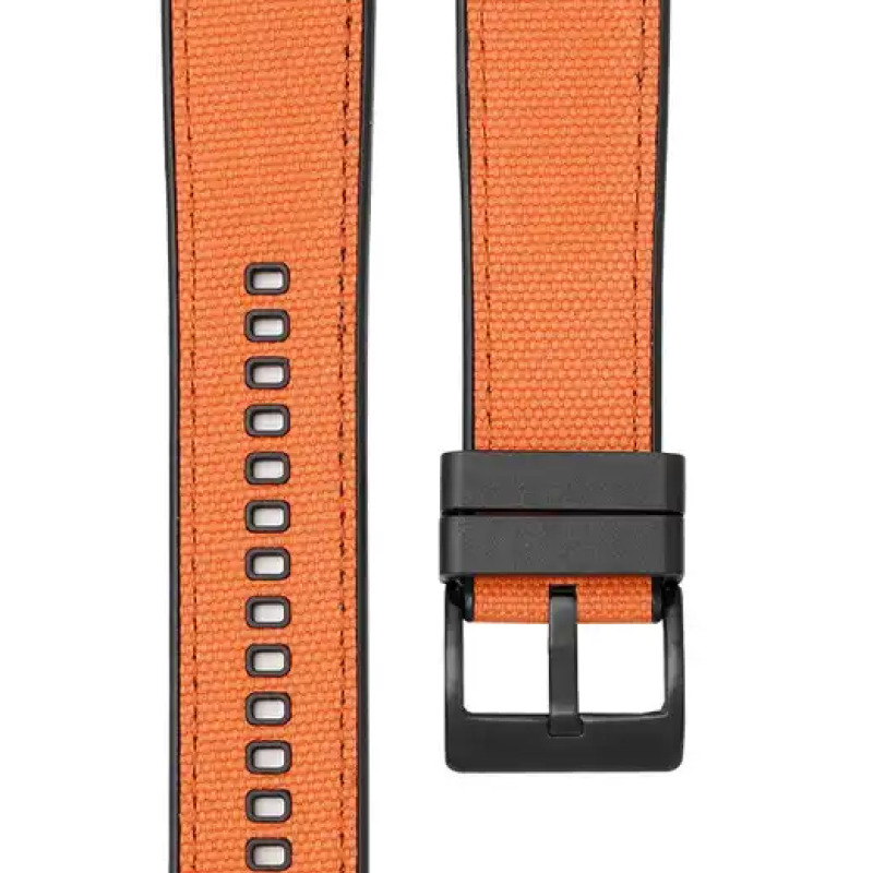 Ремінець каучук + тканина  для Huami Amazfit Stratos / Amazfit Pace / GTR 47 MM / GTR 2 /  2e / Amazfit GTR 3 Жовтогаряча чорна