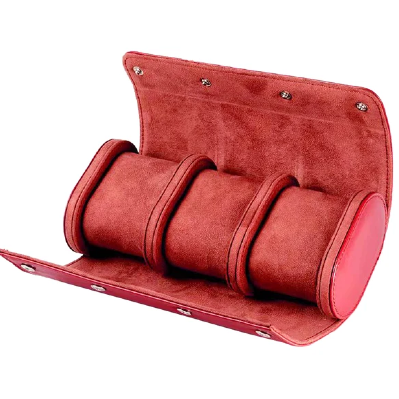 Бокс, шкатулка, футляр для годинників на 3 відділення. Червона