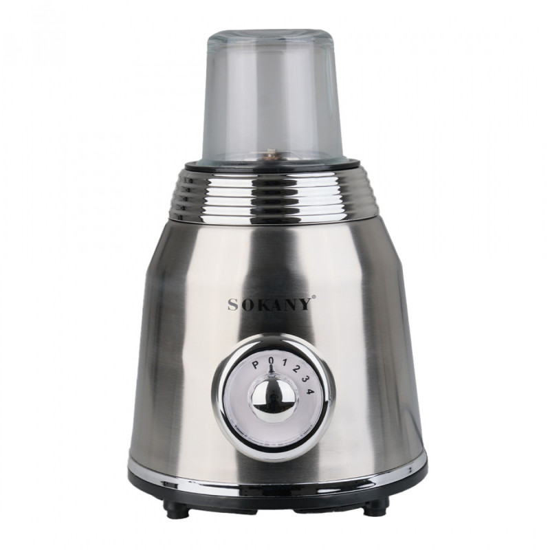 Портативний блендер з чашею 1,5 л 800 Вт 4 режими швидкості і 2 насадки Sokany SK-186