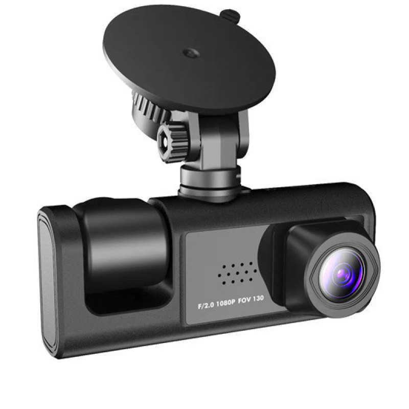 Відеореєстратор автомобільний USB нічний режим 3 камери мікрофон екран microSD G сенсор APPIX С1