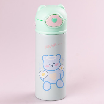 Термос дитячий з поїльником 420 мл термокухоль із нержавіючої сталі до 12 годин М'ятний