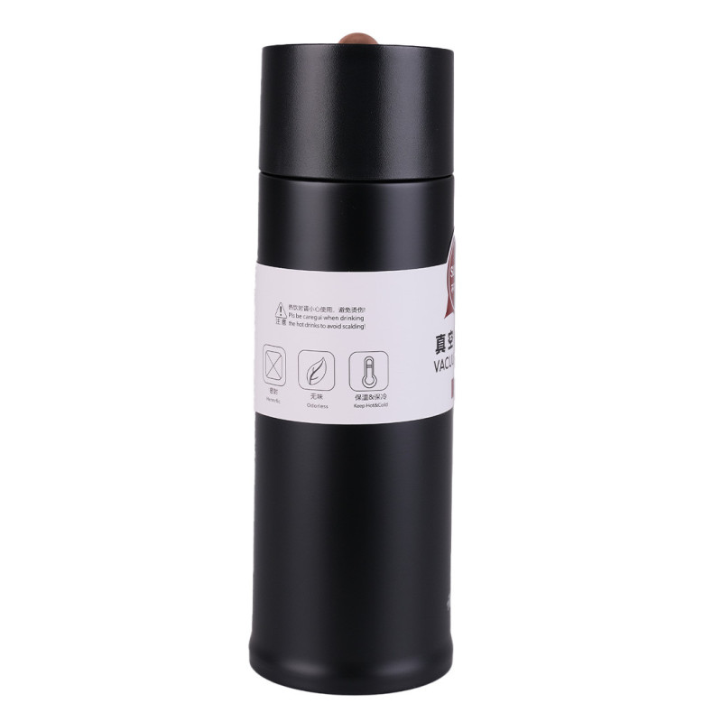 Термос металевий 450 мл із нержавіючої сталі ізольований до 12 годин Чорний