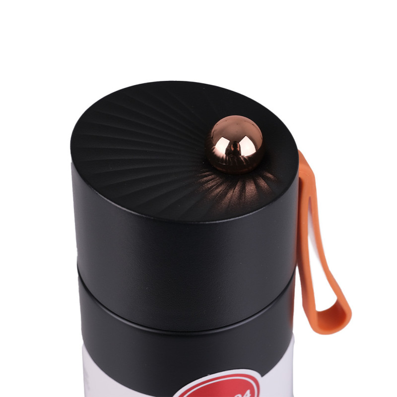 Термос металевий 450 мл із нержавіючої сталі ізольований до 12 годин Чорний