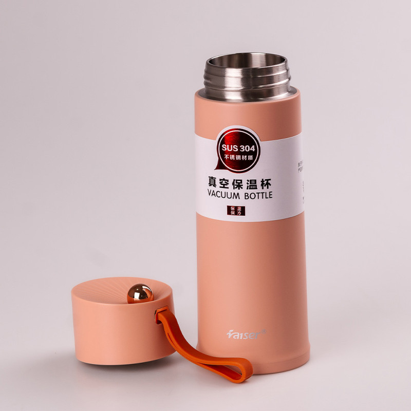 Термос металевий 450 мл із нержавіючої сталі ізольований до 12 годин Рожевий