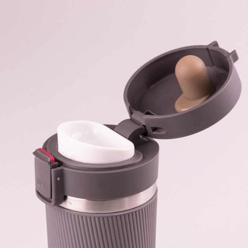 Термос металевий з поїльником 400 мл із нержавіючої сталі ізольований до 12 годин Сірий