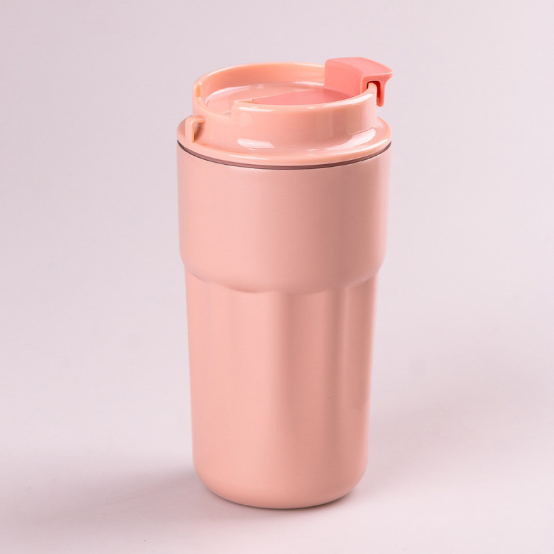 Термос металевий 450 мл термокухоль із нержавіючої сталі до 12 годин Рожевий