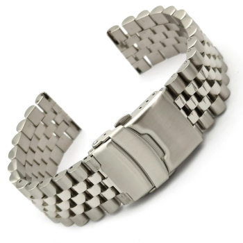 Браслет для годинника з нержавіючої сталі 22 мм, кріплення край рівний / півмісяць