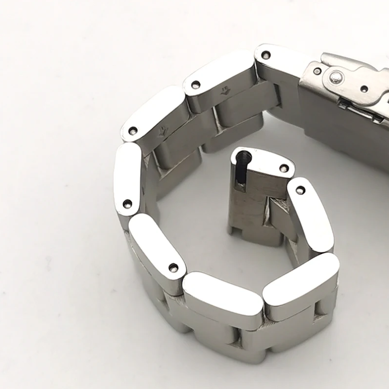 Браслет для годинника з неіржавкої сталі 22 мм, кріплення край рівний/півмісяць