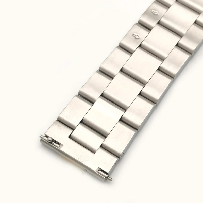 Браслет для годинника з нержавіючої сталі 22 мм, кріплення край рівний / півмісяць