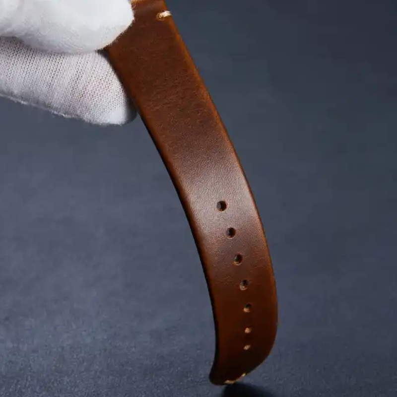 Ремінець для годинника з натуральної італійської шкіри 22 мм Коричневий