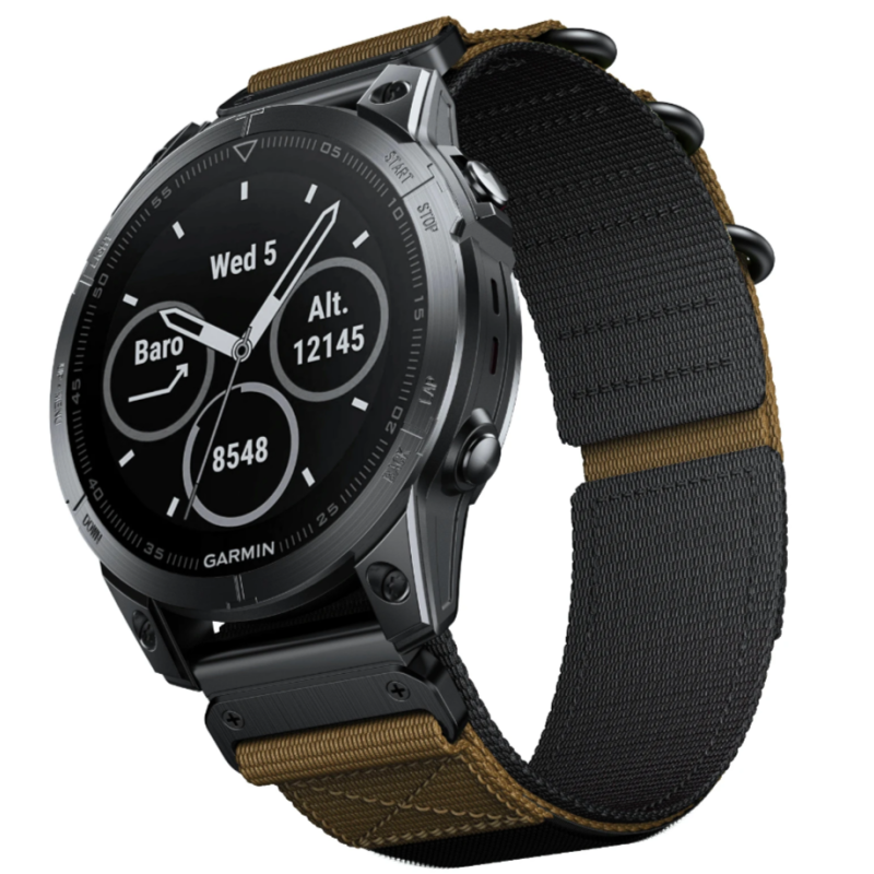Тканевий ремінець для Garmin Fenix 7 / 6-6 Pro / 6 Supphire / Fenix 5-5 Plus / Foreruner 945 / MARQ / 22 мм Койот