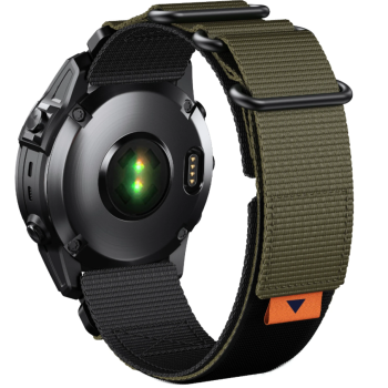 Тканинний ремінець для Garmin Epix Pro / quatix 7 / Approach / Fenix 7 / Descent G1 / MARQ / QUICK FIT 22 мм Зелений + чорний