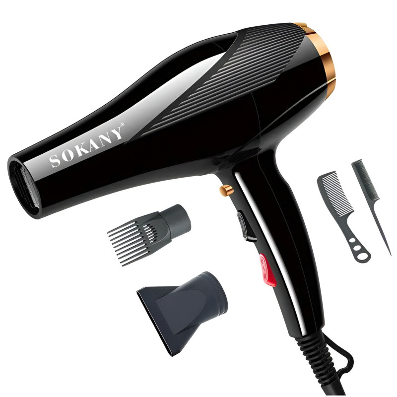 Фен для волосся з концентратором професійний 2600 Вт з холодним і гарячим повітрям Sokany