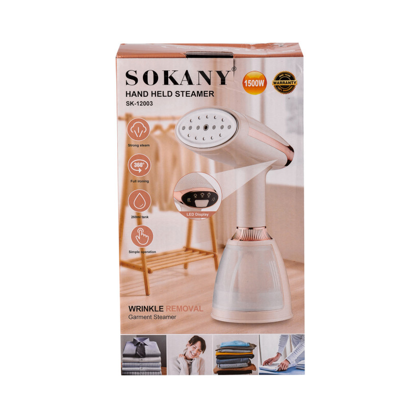 Відпарювач ручний вертикальний 1500 Вт 260 мл парогенератор для одягу та штор від мережі Sokany