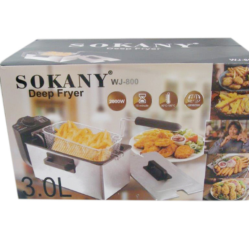 Фритюрниця електрична 3.5 л 2000 Вт температура від 190 С захист від перегріву SOKANY WJ-800