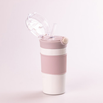 Термос із поїлкою 400 мл ізольований із нержавіючої сталі до 12 годин Бежевий