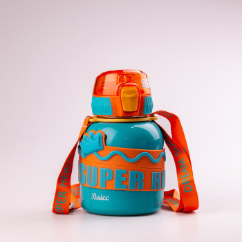 Термос дитячий з ремінцем та напувалкою 560 мл з нержавіючої сталі до 12 годин