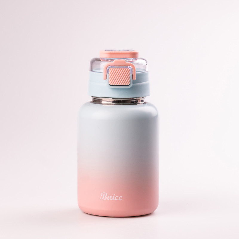 Термос із трубочкою та ремінцем 600 мл з нержавіючої сталі до 12 годин Фіолетовий