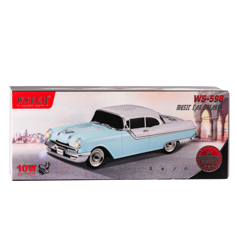 Портативна колонка Bluetooth бездротова у формі машинки 10 Вт потужна Бірюзово-бежевий