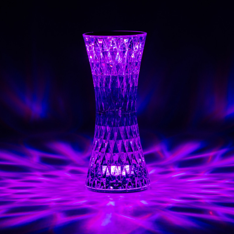 Лампа настільна світлодіодна акумуляторна Кришталь USB світильник нічник і сенсорним керуванням