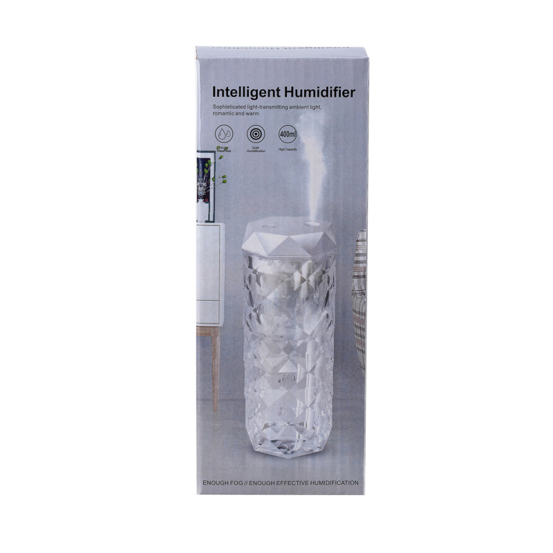 Зволожувач повітря Crystal з лампою для дому портативний USB 400 мл ароматичний дифузор з підсвічуванням
