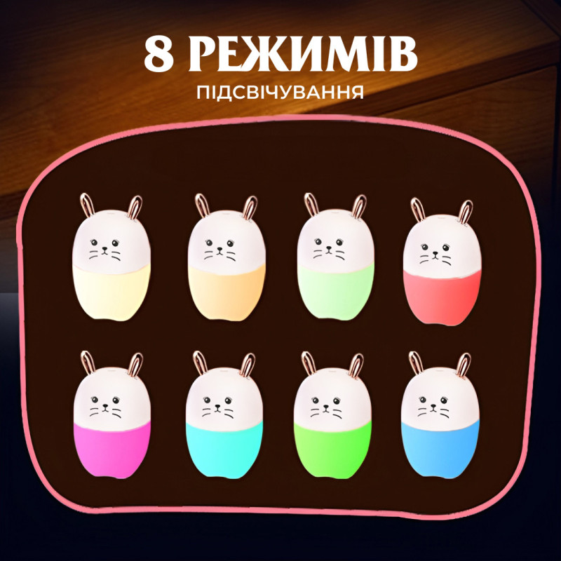 Зволожувач повітря для дому дитячий портативний USB 220 мл ароматичний дифузор з підсвічуванням