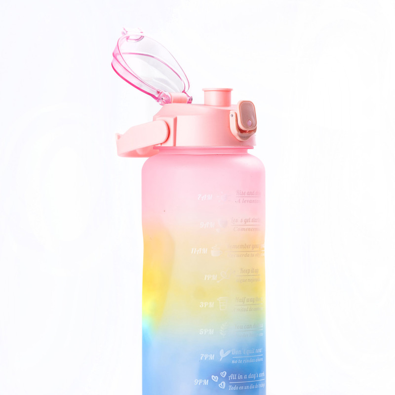 Пляшка для води набір 3в1 дозатором Веселка 0.3л 0.7л 2л