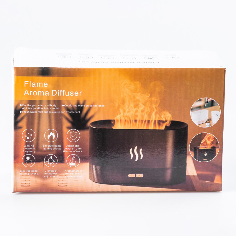 Зволожувач повітря для дому портативний 180 мл від USB з імітацією полум'я ароматичний дифузор з підсвічуванням Білий
