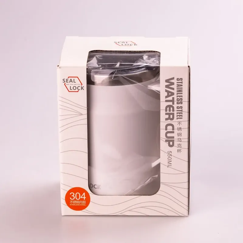 Термос металевий 550 мл термокружка з нержавіючої сталі до 12 годин Білий