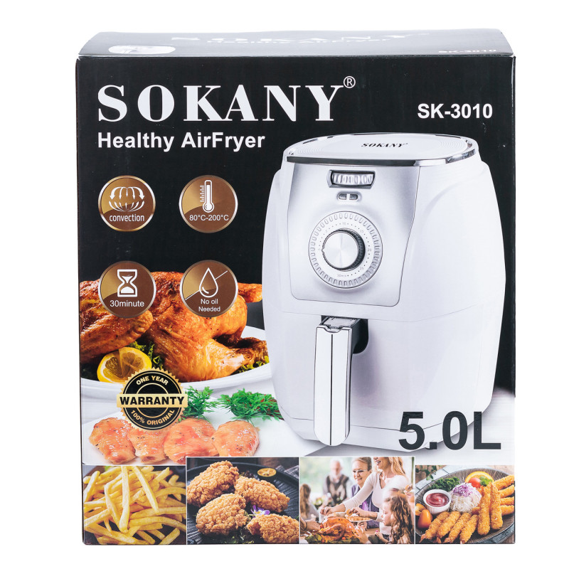 Аерофритюрниця Sokany SK-3010 Healthy AirFryer 1500W 5l аерогриль безмасляна фритюрниця