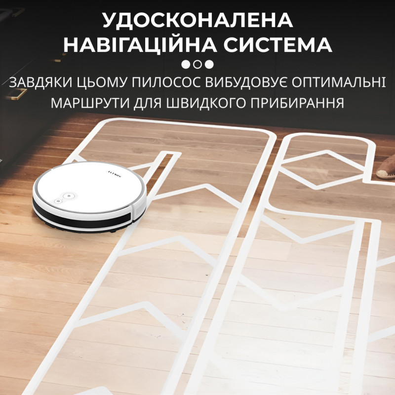 Робот пилосос 2 в 1 автоматичний ручний пилосос на акумуляторі Білий